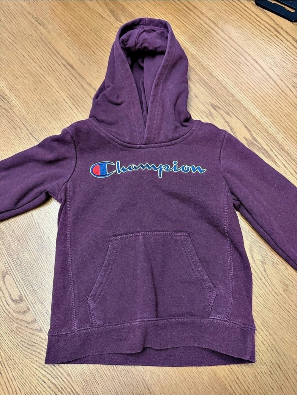 Champion Script Logo Pullover Hoodie Purple Size 4T